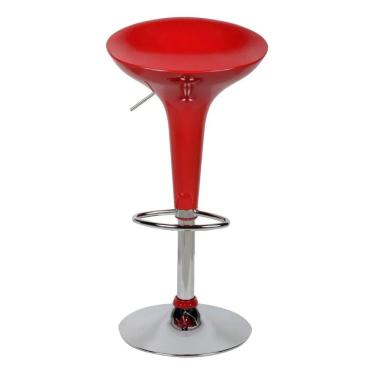 Imagem de Banqueta Bar Collor Vermelha Brilhante Base Aco Vermelha