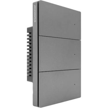 Imagem de Interruptor Inteligente Zigbee 3 Teclas Cinza Botão Por Pressão Compatível Com Alexa Google Home
