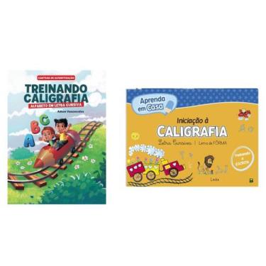Imagem de Kit 2 Livros - Cartilha Treinando Caligrafia: Alfabeto Letra Cursiva +