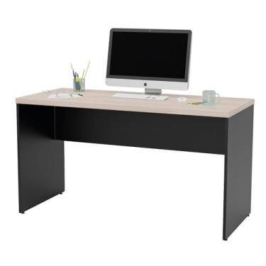 Imagem de Mesa de Escritório Reta Profissional 140x60cm com Pé Painel, Tampo MDP 30mm, Pé e Saia em MDP 15mm, Mesa Funcional para Home Office e Uso Corporativo Netmobil (Dubai)