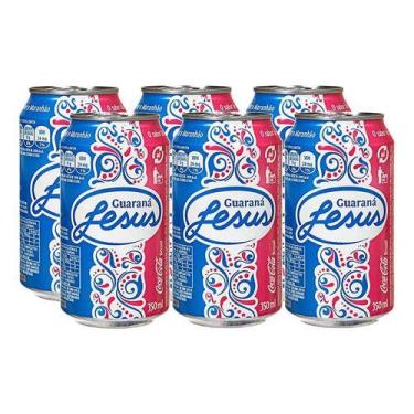 Imagem de Kit 6 Refrigerante Guaraná Jesus 350ml Fardo