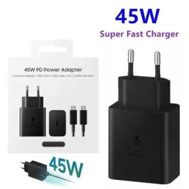 Imagem de Carregador Turbo 45W rápido Carregue 3x Mais Rápido Cabo Tipo-C 1 Metr