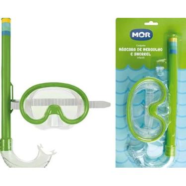 Imagem de Mascara De Mergulho E Snorkel Infantil 1884 Mor, Verde
