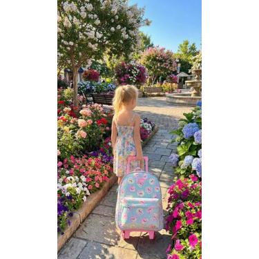 Imagem de Mochila Com Rodinhas Puket Gata Sereia Verde Água