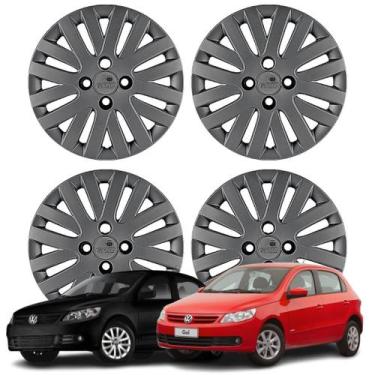 Imagem de Jogo Calota Aro 14 VW Gol Voyage Saveiro 2009-2011 Cubo Alto Grafite 0