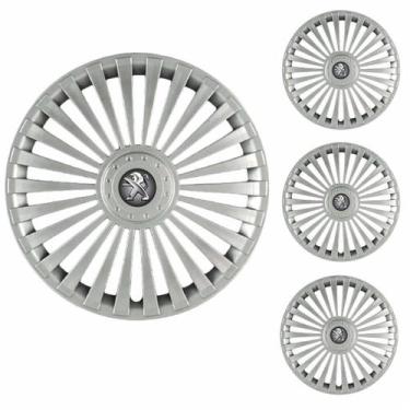 Imagem de Jogo Calota Aro 15 Europa Premium Peugeot + Emblema Resinado - Grid