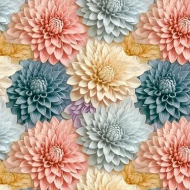 Imagem de Tecido Tricoline Digital Floral 1mt x 1,50 mt 100% Algodão Artesanato,