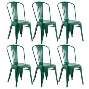 Imagem de Laraz Home Decor, Kit 6 cadeiras Iron Tolix Verde escuro
