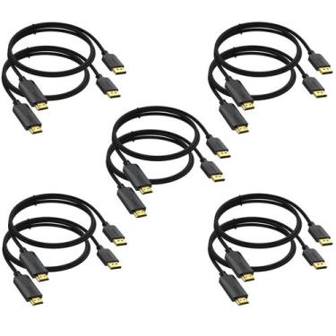 Imagem de Cabo DisplayPort para HDMI 4K, 6 pés, pacote com 10 cabos UV - UV-CABL