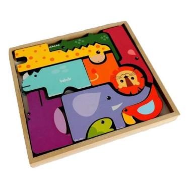 Imagem de Brinquedo Educativo Monte e Empilhe Safari - Babebi