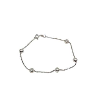 Imagem de Pulseira feminina em prata com bolinhas - Andhelu