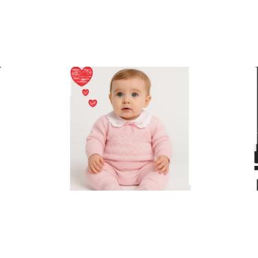 Imagem de Saida maternidade conjunto de lã meninas meninos - MIMOS BABY, Rosa be