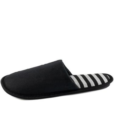 Imagem de Pantufa Chinelo de Quarto listras Europa 782, Preto, 41