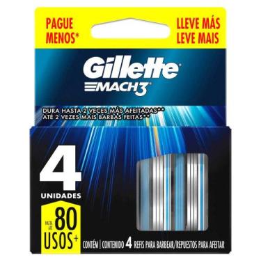 Imagem de Carga para Aparelho de Barbear Gillette Mach3 4 Unidades - Mach 3
