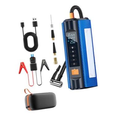 Imagem de Booster Auxiliar de Partida Veicular Compressor Lanterna LED Inflador 