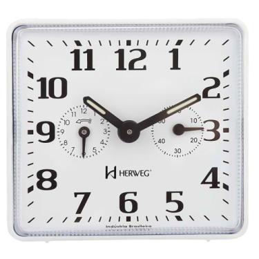 Imagem de Despertador Analógico Mecânico Herweg 2245 021 Branco