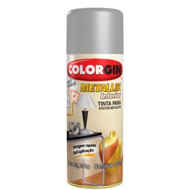 Imagem de Tinta Spray Colorgin Metallik Prata 350ml Efeitos Metalico