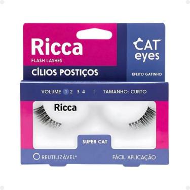 Imagem de Cílios Postiços Ricca Belliz Cat Eyes Super Cat Vol:1 Curto Cód.2705 -