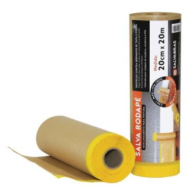Imagem de Salva Rodapé papel Kraft com fita proteção de rodapé contra respingos 