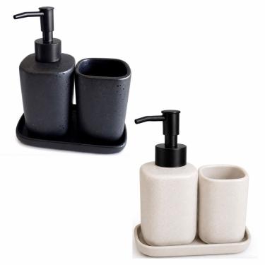 Imagem de Kit de Banheiro Conjunto de Acessórios Jogo Lavabo Porcelana