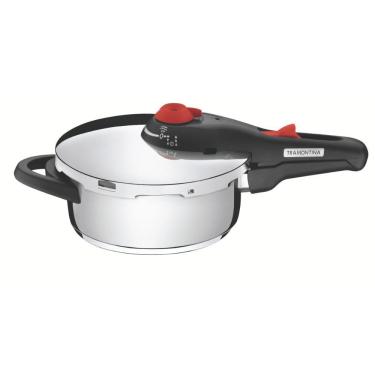 Imagem de Panela de Pressão Tramontina Solar em Aço Inox com Revestimento em Aço Inox 3L com 5 Dispositivos de Segurança 22CM