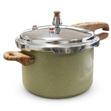 Imagem de Panela de Pressão Max Chef Wood Alumínio com Revestimento Cerâmico Antiaderente 4,2L Verde Fratelli