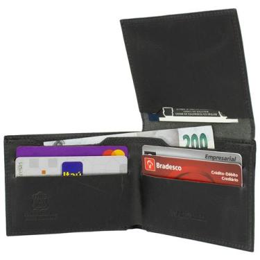 Imagem de Carteira Masculina Porta Cartão Kartmen Couro Fossil Premium Caixa Pem