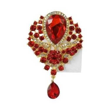 Imagem de Broches Femininos Brilhantes De Strass Em Formato De Gota Para Festas 