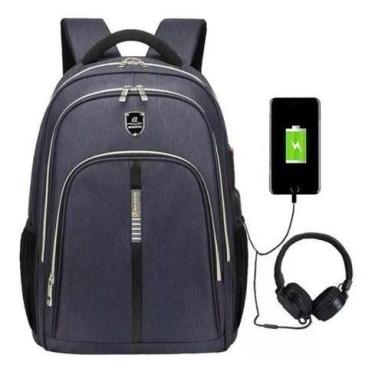 Imagem de Mochila Notebook 17 18 Prova Água Saida Fone Usb Envio 24 Hs - Maideng