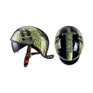 Imagem de Capacete De Moto Retrô Unissex DOT Para Verão, Modelo Aberto (Half Hel