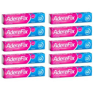 Imagem de Kit 10 Creme Fixador Dentadura Original Ultra Adesivo 68g - Aderefix