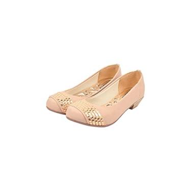 Imagem de Sapatilha Salto Infantil Menina Tira Metalizado Nude