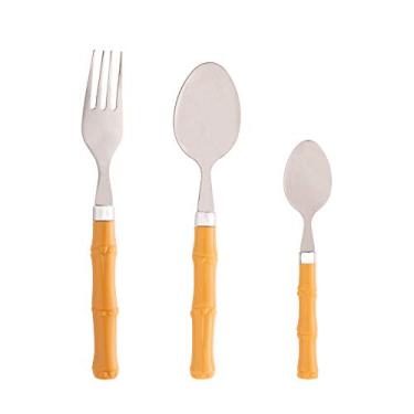 Imagem de Lyor FAQUEIRO 16PC DE AÇO INOX C/CABO DE PLÁSTICO BAMBU BASIC