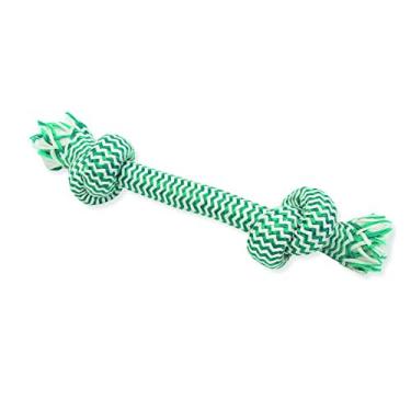 Imagem de Mammoth Flossy Chews Extra FRESH 2 Nó Osso – Fio de algodão e poliéster premium com fio dental, brinquedo para cães – Brinquedo de corda interativo para cães de porte médio – Grande, 35,5 cm