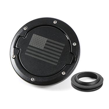 Imagem de RT-TCZ Acessórios para tampa de tanque de combustível para porta de combustível para Jeep Wrangler JK e Sahara de Rubicon Esporte ilimitado (Bandeira dos EUA)