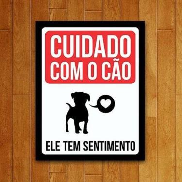 Imagem de Placa Quadro Decorativo Pet Cuidado Cão Sentimentos 36X46