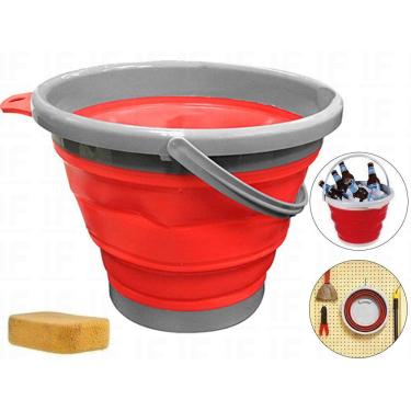 Imagem de Balde Dobrável 10l Silicone Sanfonado Flexível Retrátil