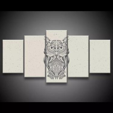 Imagem de Quadro Decorativo 129x63 Sala Quarto Coruja Mandala Design 1