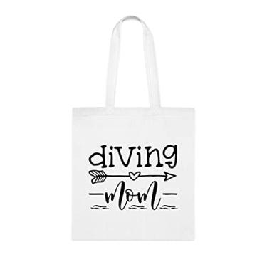 Imagem de Bolsa Tote Mom (Mãe), Bolsa Tote Mergulho para mãe, presente para mães de mergulho, presente para mães de mergulho, bolsa de ombro para mães de mergulho, bolsas reutilizáveis para