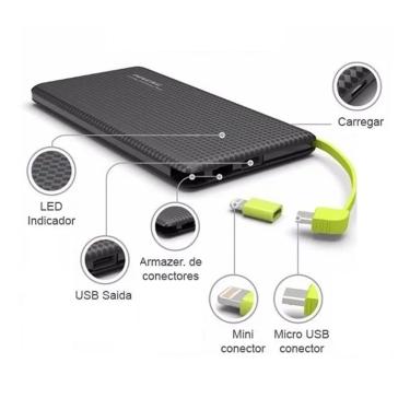 Imagem de Carregador Portátil PowerBank 10000mah Conector Type C