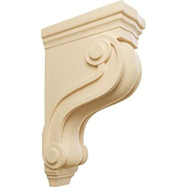 Imagem de Ekena Millwork Cor03X08X13TSMA Corbel, rolagem tradicional Boston, 9,5 cm L x 20,3 cm P x 33 cm A, bordo