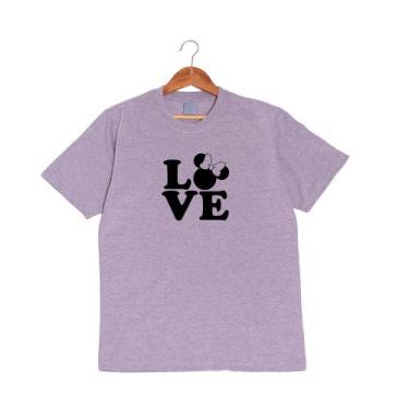 Imagem de Camisa Camisa Da Minnie Love Em Algodão Adulto Unisex Tsm Camiseta