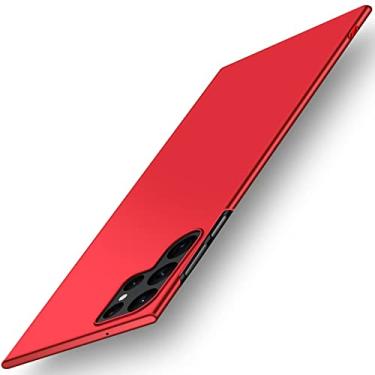 Imagem de Capa Capinha Acrílica Fosca Ultra Fina Para Samsung Galaxy S22 Ultra Tela 6.8 Case Slim (Vermelho)