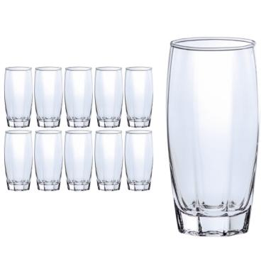 Imagem de 10 Copos de Vidro 370ml Florence Transparente Suco Agua