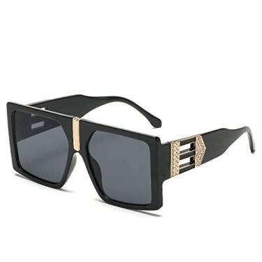 Imagem de Óculos de sol conjunto de diamantes para mulheres moda grande armação anti uv óculos de sol de perna larga tendência de personalidade, 2, tamanho único