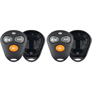 Imagem de KeylessOption Entrada sem chave Controle Remoto Starter Car Key Fob Case Shell Capa Externa 2 Botões Pads para Alarme Viper Aftermarket (pacote com 2)
