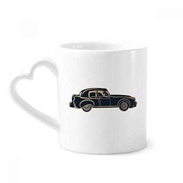 Imagem de Caneca preta clássica de desenho de carros caneca de café cerâmica copo de coração de vidro