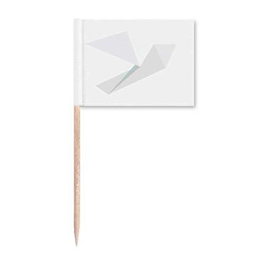 Imagem de Bandeiras de palito de dente com estampa de pombo branco abstrato origami enfeite de festa