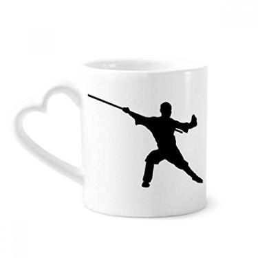 Imagem de Kung Fu Arte Marcial Chinesa Shaolin Stick Caneca Café Cerâmica Copo de Coração de Vidro