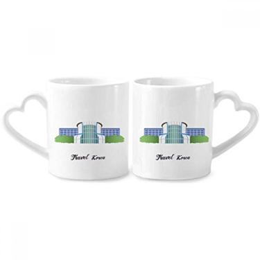 Imagem de Coreia Gwacheon Science Museum Couple Porcelain Mug Set Ceramic Lover Cup Heart Handle